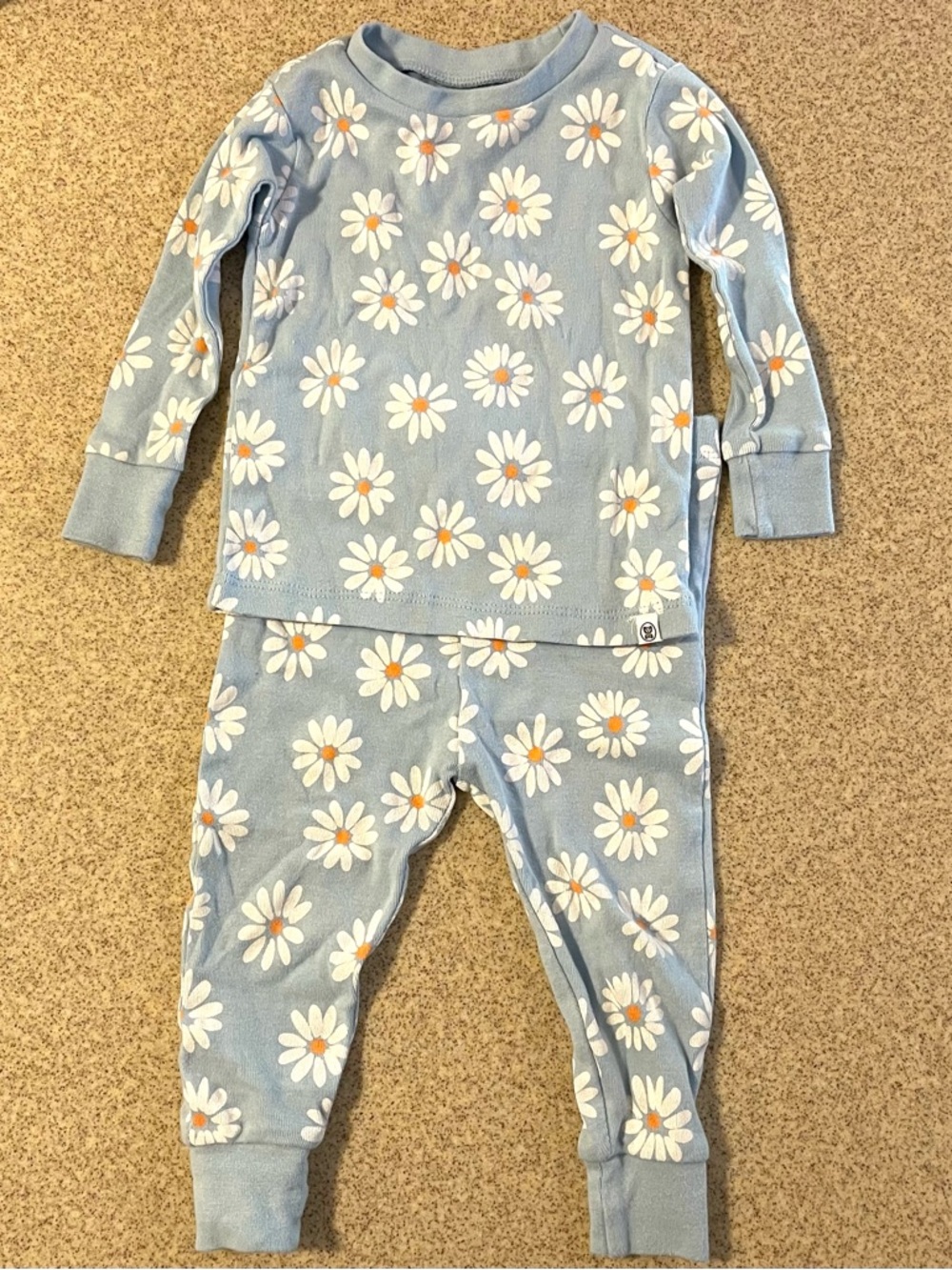 Honest Baby Light Blue Daisy Print Pajama Set
